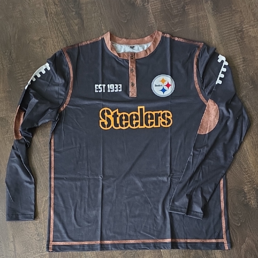 Steelers Heritage Long Sleeve Shirt - Black and Brown